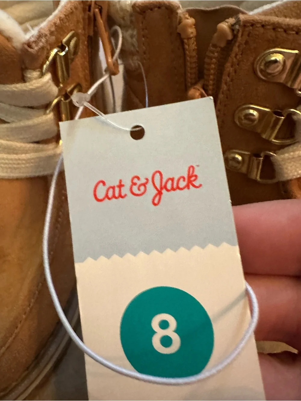 Cat & Jack Girls Size 8 Tan Ankle Boots Side Zip NWT